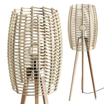 侘寂编织落地灯